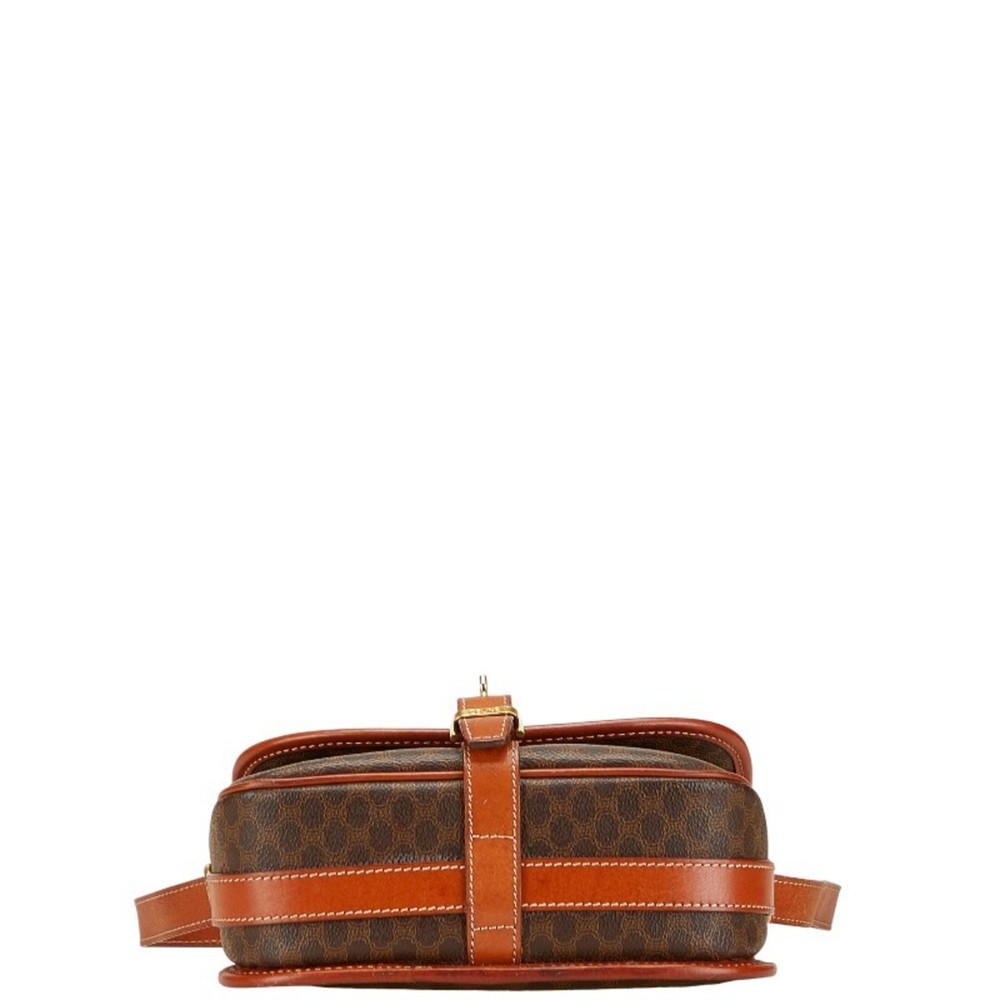 Celine Macadam Shoulder Bag Brown Leather Women's CELINE - Picture 3 of 10
